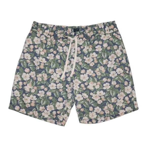 J.CREW Factory Floral Swim Trunks Shorts Men's Unisex L 6.5" Inseam Cotton - Picture 1 of 8